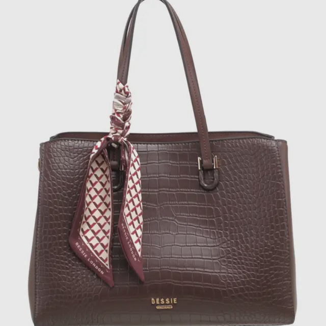 Brown Croc Twilly Work Tote Bag