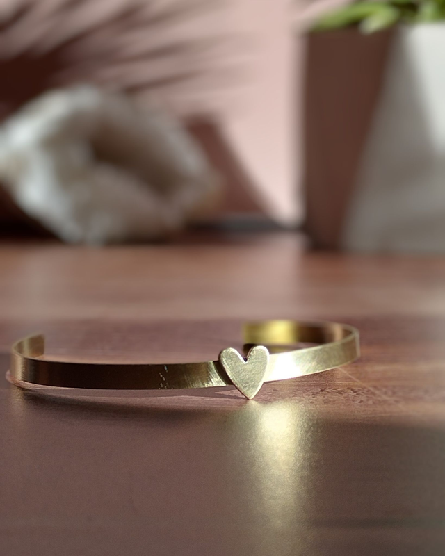 Bracelet cœur de laiton