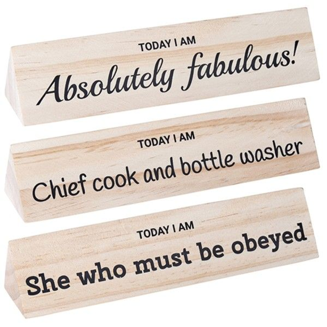 Wooden Desk &#039;Toblerone&#039; With 3 Different Messages