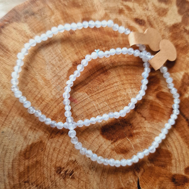 Aquamarine Mini 3mm Beaded Bracelet 