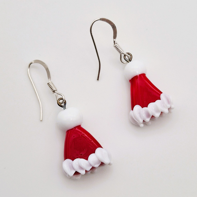 Boucles d'oreilles Bonnet de Père Noël