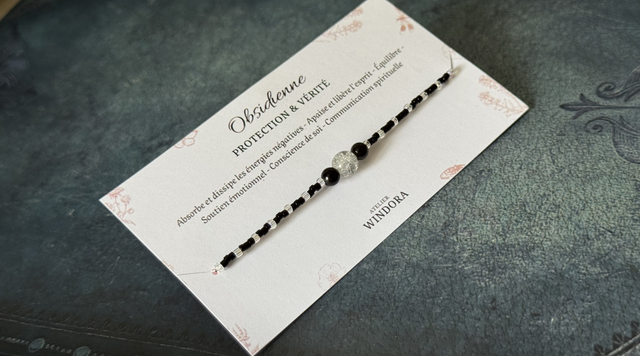 Bracelet élastique | Obsidienne 1