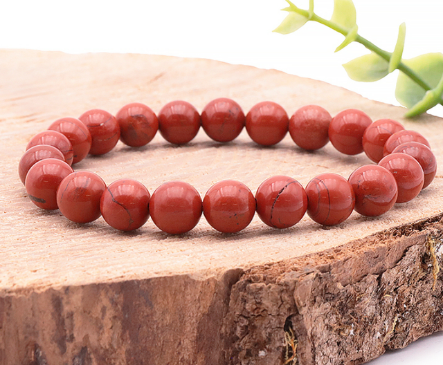 Bracelet boule 08mm jaspe rouge qualité A