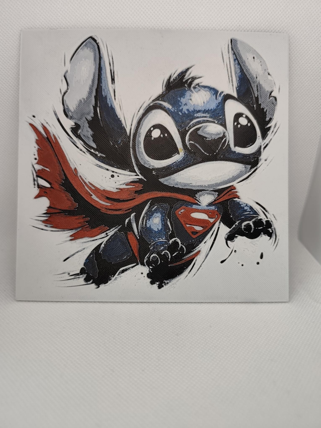 Tableau Stitch superman 160x160mm