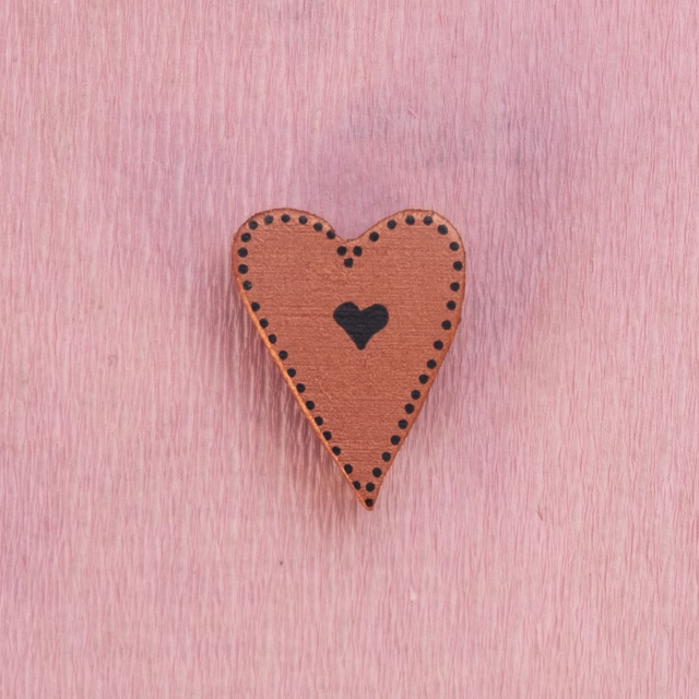 Magnet - Cœur Bronze et Noir