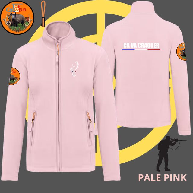Polaire femme Brodé Team the Chasseur + CA VA CRAQUER