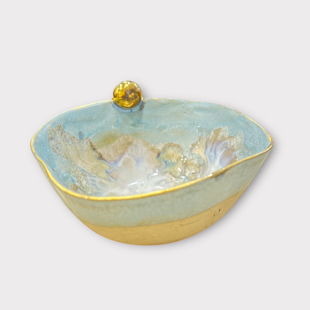 Smykkeskål #21 m. Guldknop Af Helle Bornæs