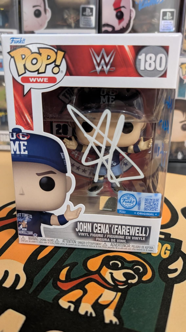 Funko Pop WWE John Cena Farewell 180 Signed with Monopoly Events COA