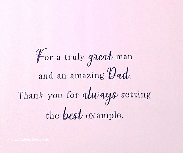 Dad Birthday Card Gold Foil Lettering Sentiment Words Premium Quality