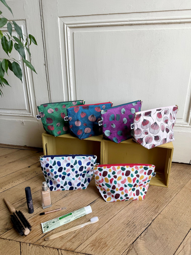 Trousse de toilette - tissu intérieur imperméable - JELLY BEANS rouge