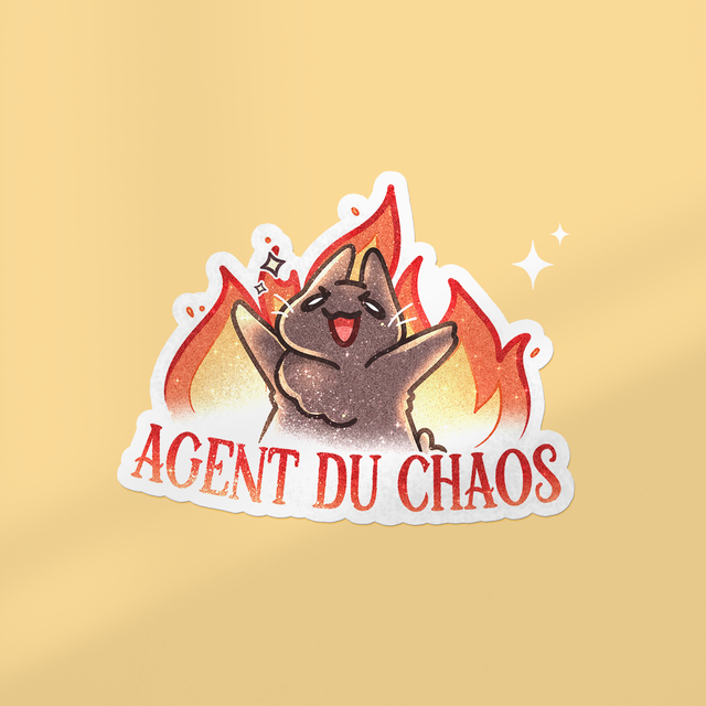 Sticker à paillettes AGENT DU CHAOS