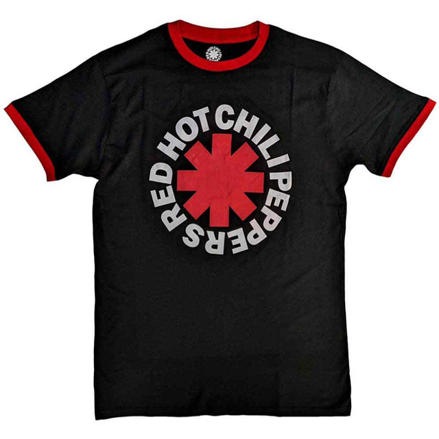 RED HOT CHILI PEPPERS UNISEX RINGER T-SHIRT: CLASSIC ASTERISK