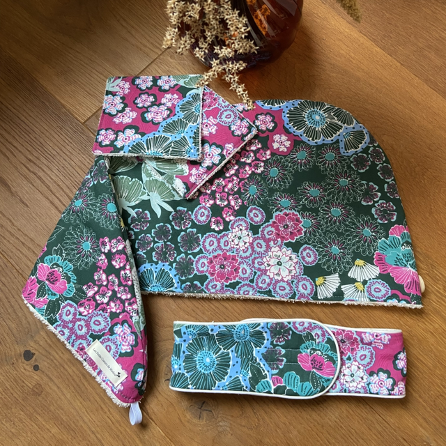 Kit Bien-Être – Serviette Cheveux, Bandeau & Lingettes Démaquillantes