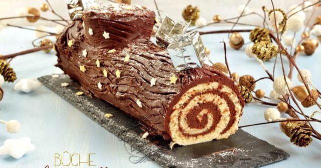 Bûche forêt noire duo de chocolat 