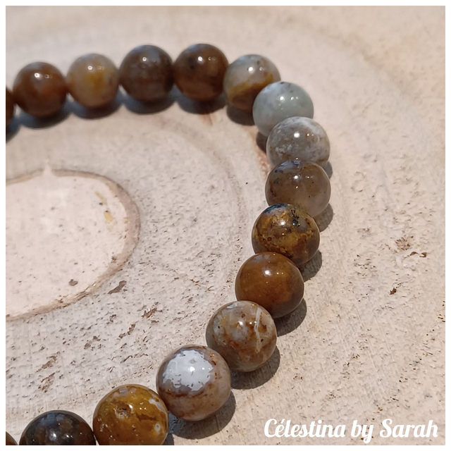 Bracelet Opale verte africaine 6mm Taille Dame