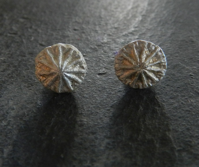 Red poppy stud earrings