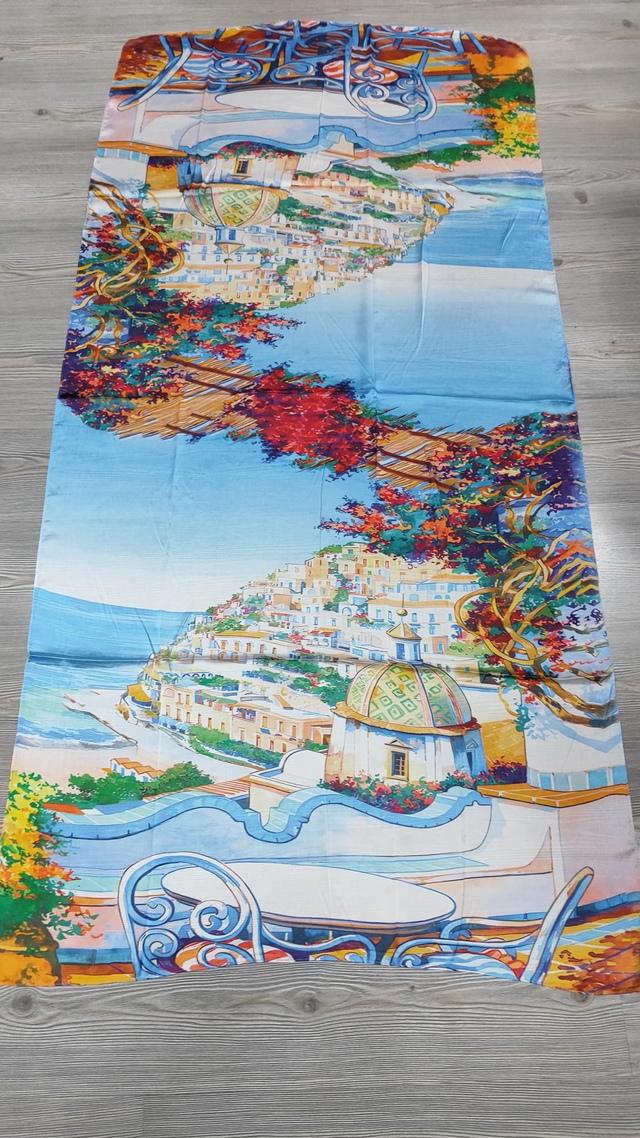 Stola Panorama Positano in seta