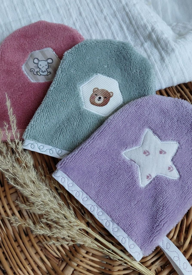 Ensemble de 3 mini gants de toilette    