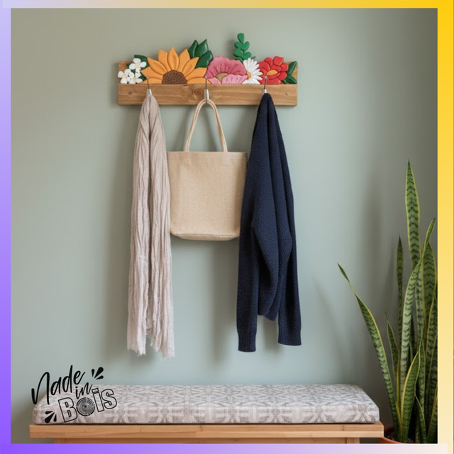 Porte manteau fleuri