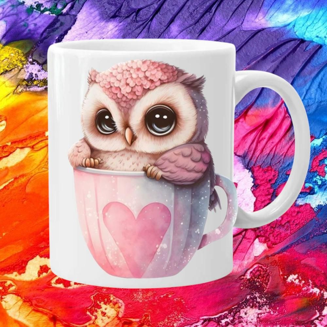 Kaffeebecher mit Eule 