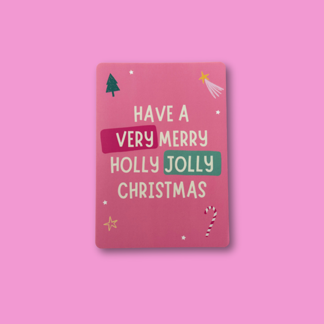 Kerstkaart Holly Jolly