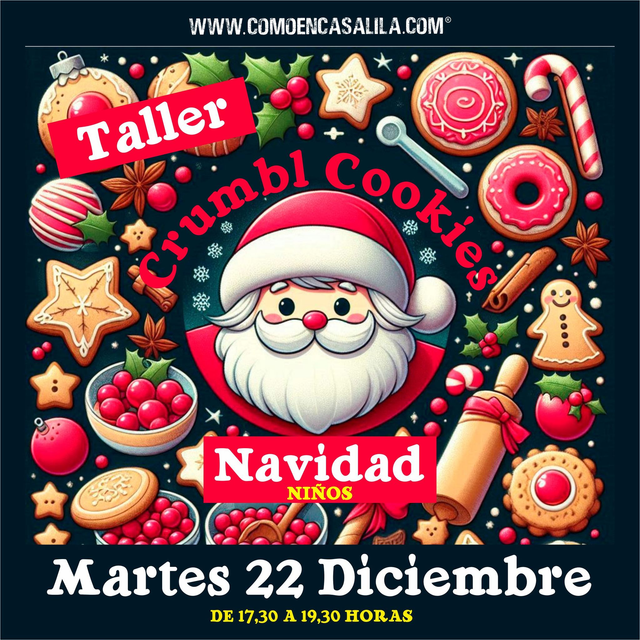 Taller Crumbl Cookies Navidad Niños