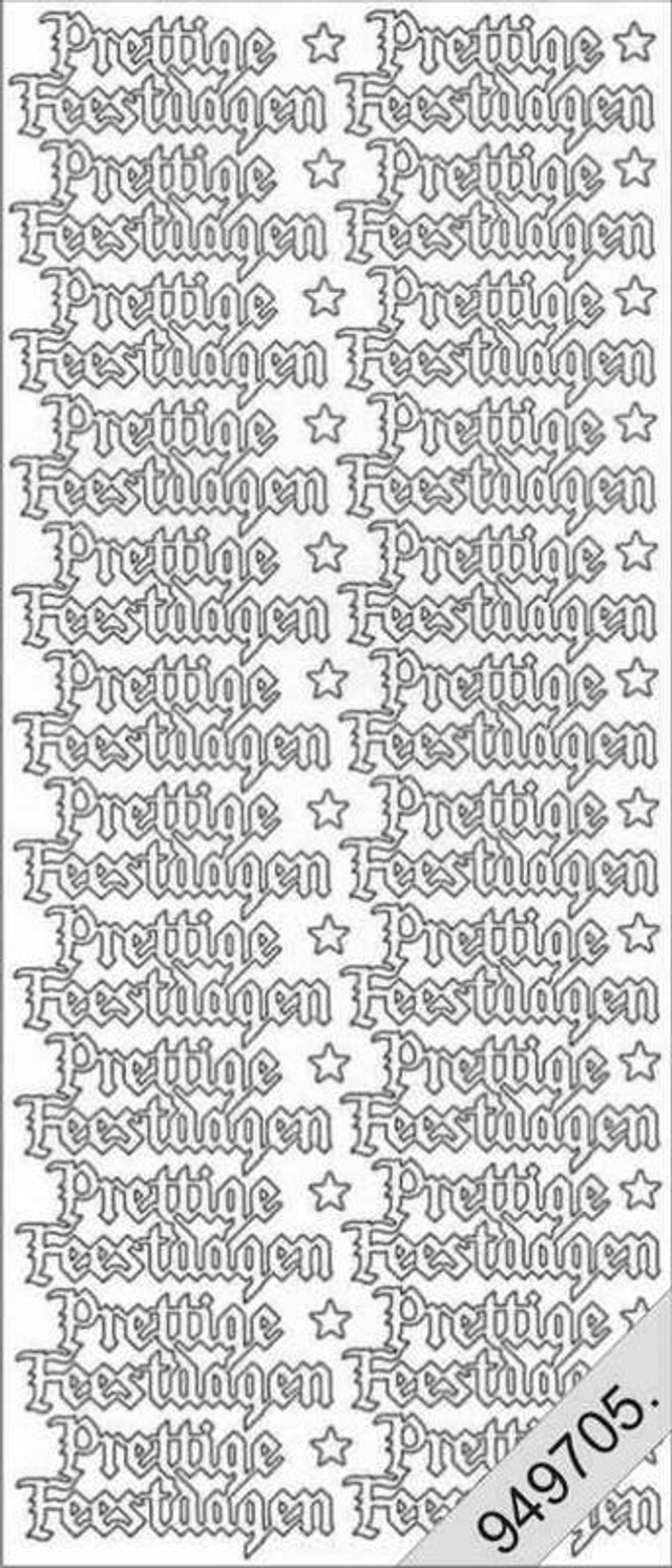 Prettige Feestdagen Zilver Glitter (268)