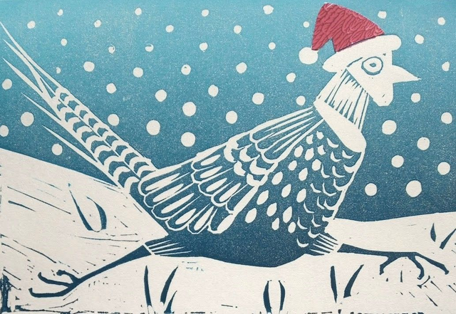 Christmas Card pack of 5 Christmas Pheasant