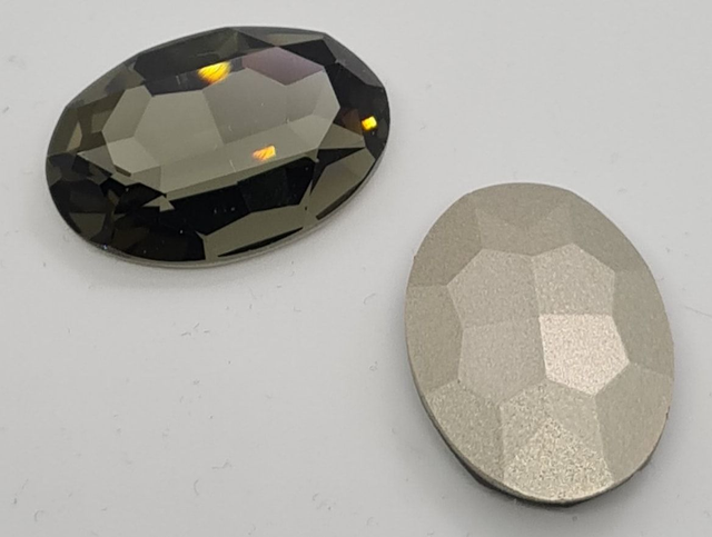 Fancy Oval K9, Black Diamond, 30x20mm