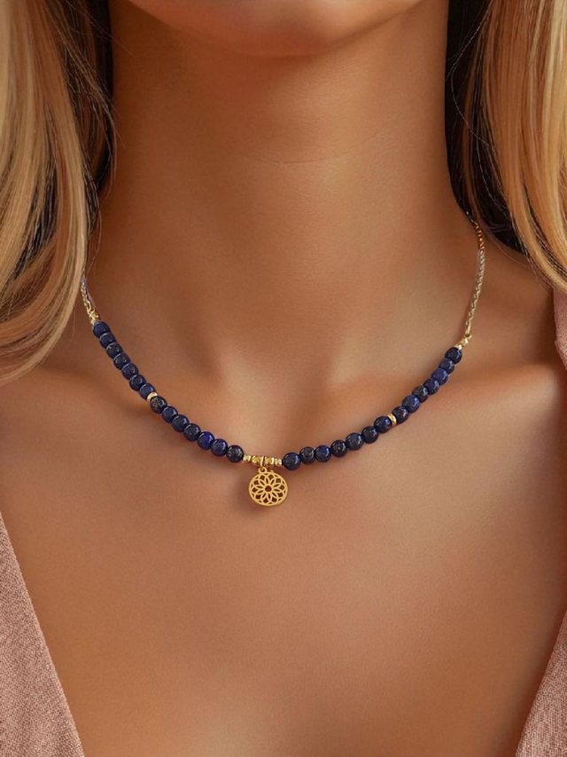 Ras de cou "Lapis-Lazuli" &amp; Symbole Sacré – Bijou lithothérapie