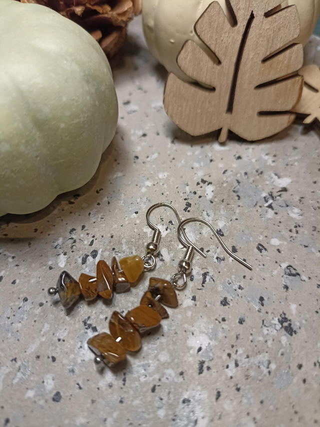 Boucles d'oreilles oeil de tigre 