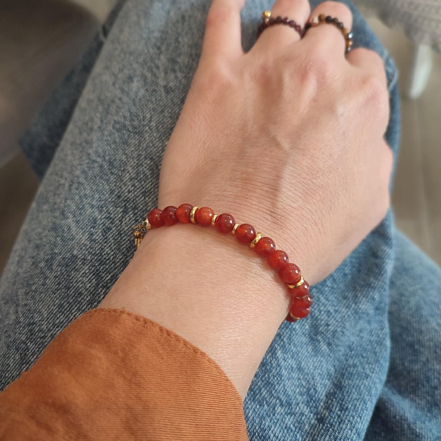 Bracelet Léonie Cornaline rouge 