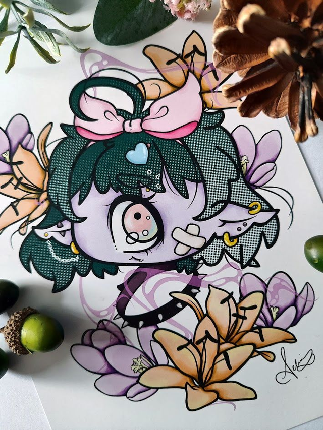 Floral Cyclops A5 Print