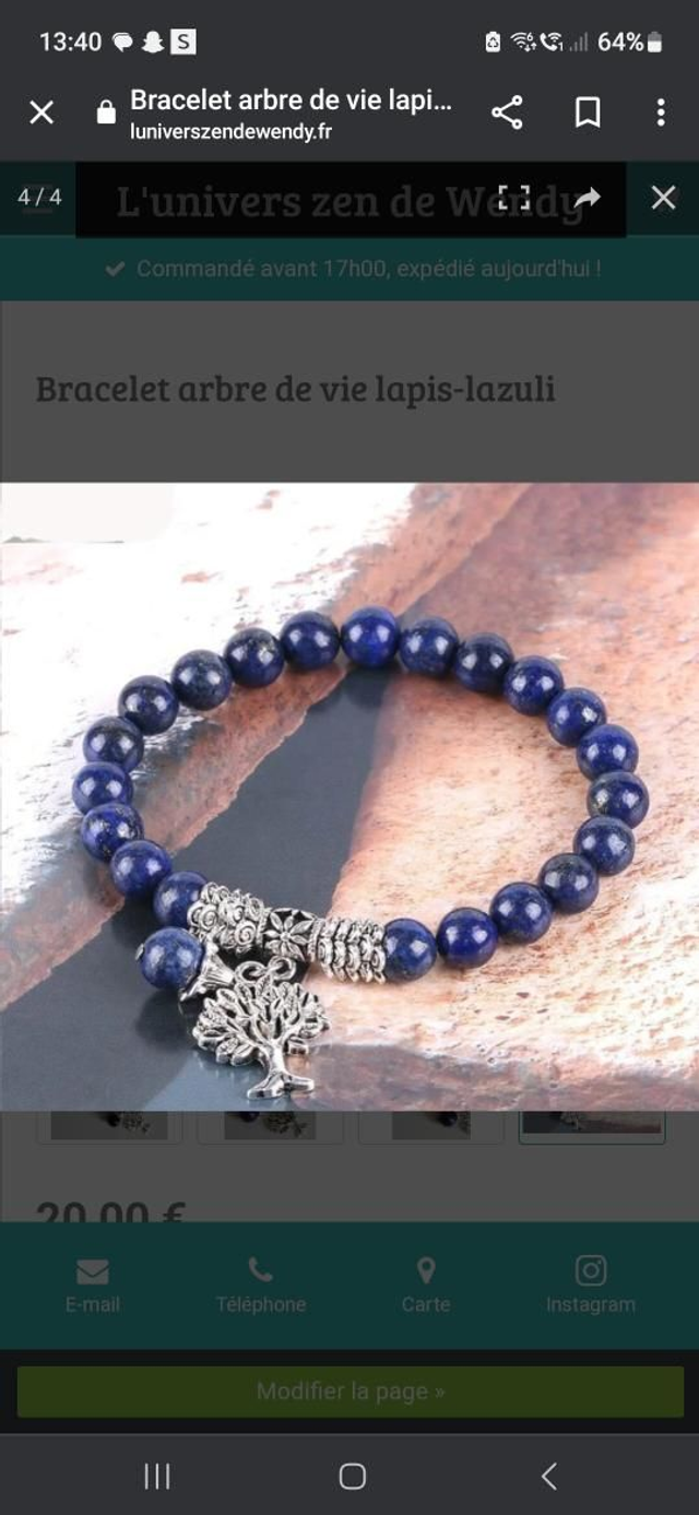 Bracelet arbre de vie lapis lazulli