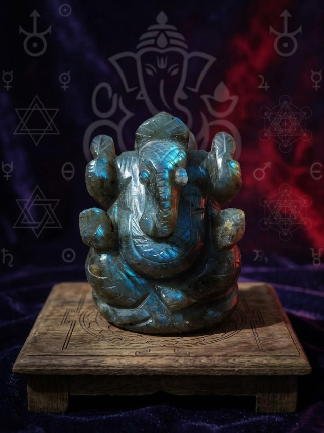 Ganesh labradorite fait main 8cm