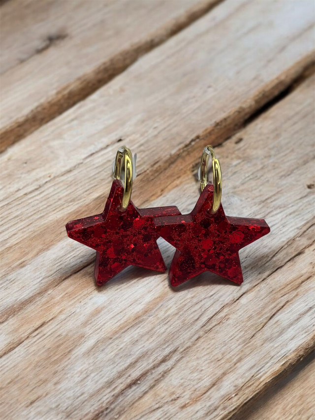 Boucles d'oreilles Etoile résine époxy