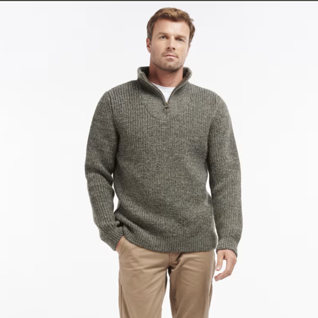 Barbour New Tyne Half Zip Derby Tweed