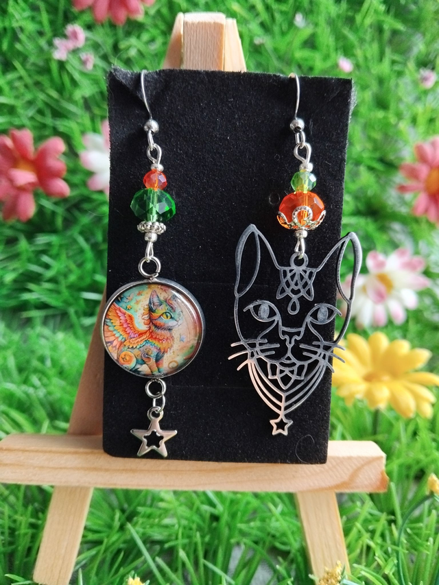 boucles d'oreilles chat