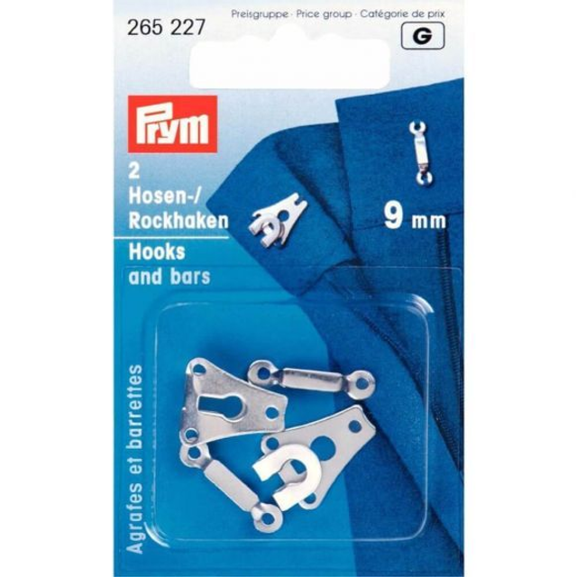 Prym Broek- en rokhaken met staven 9mm zilver (265227)