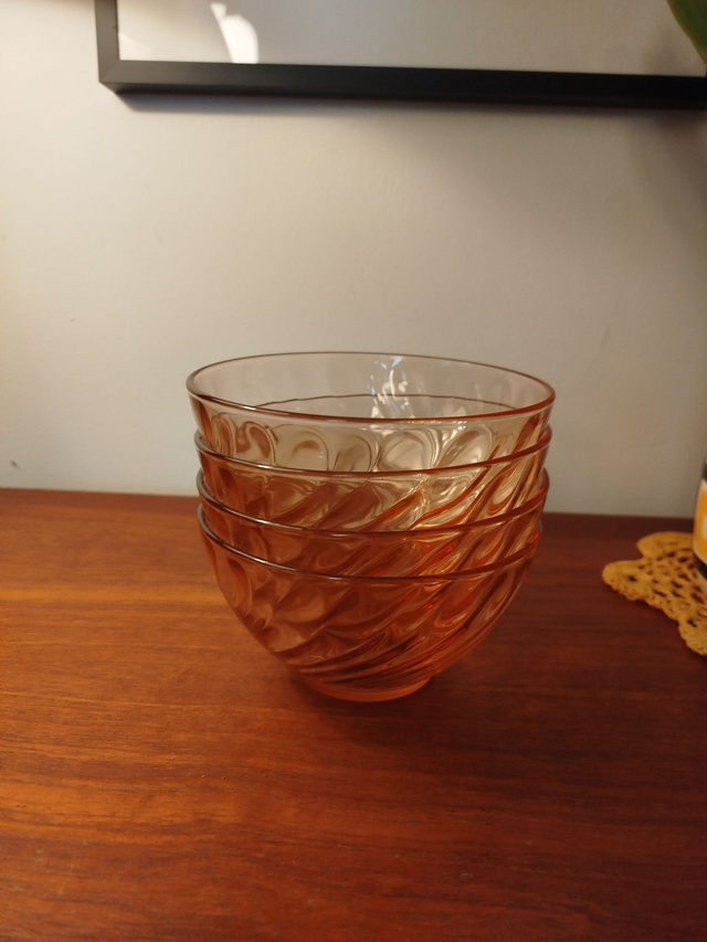 Bols Arcoroc rose (lot)