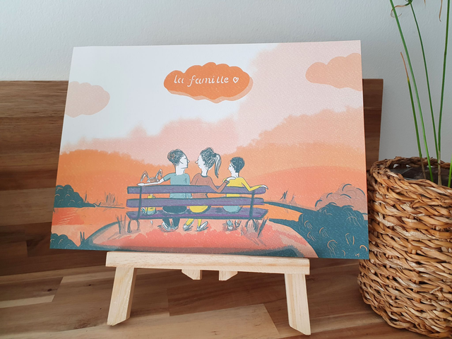 Dessin "La famille" Tirage A4