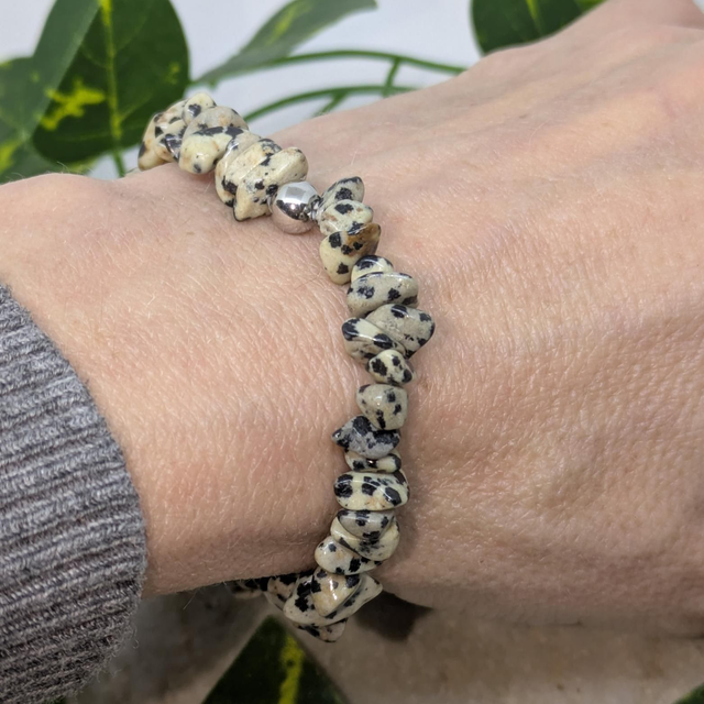 Bracelet "Jaspe dalmatien" baroque BR-208