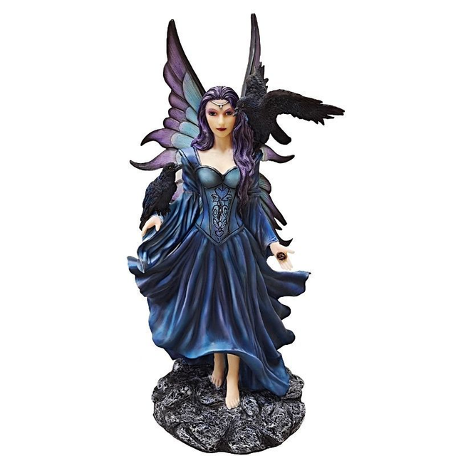Fée moyenne - Bleue mauve avec corbeaux