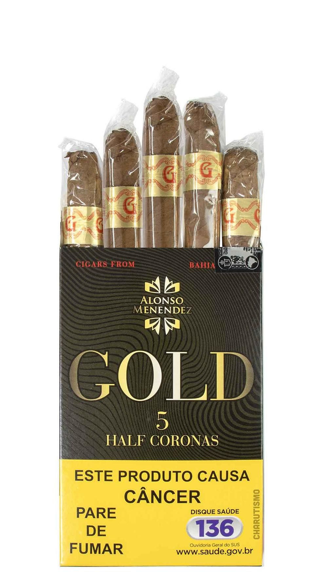 Charuto Alonso Menendez Gold Half Corona - Petaca com 5