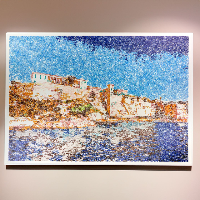 Bighi Cot-Lift, Malta (Curves) A3 Pen Plot