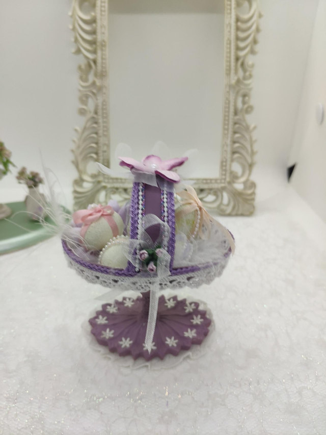 Duck egg purple basket of tiny eggs 