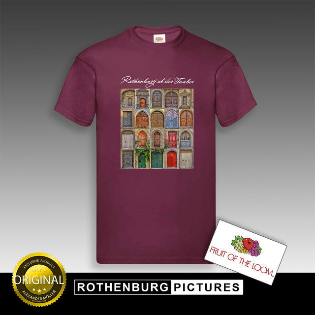 Original Rothenburg Shirt | The Doors of Rothenburg (Color: Red)