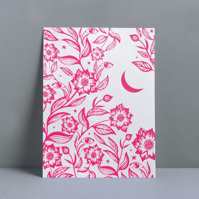 AFFICHE DOUCE NUIT ROSE FLUO