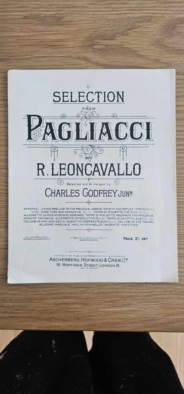 Selection from Pagliacci Sheet Music