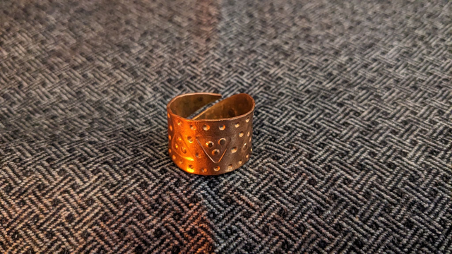 Large stamped copper ring